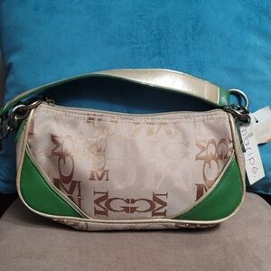 Maripe Green and Gold Shoulder Bag